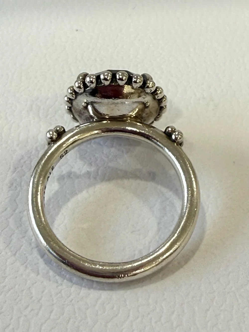 Authentic RETIRED Pandora Silver Ring with Dark Blue Crystal Halo